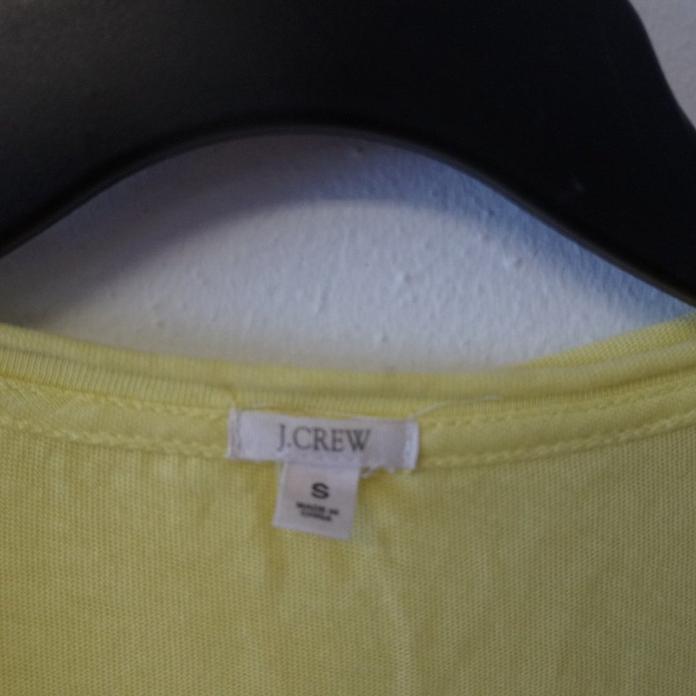 J.Crew Embellished Yellow V-Neck Tee S - Picture 2 of 4